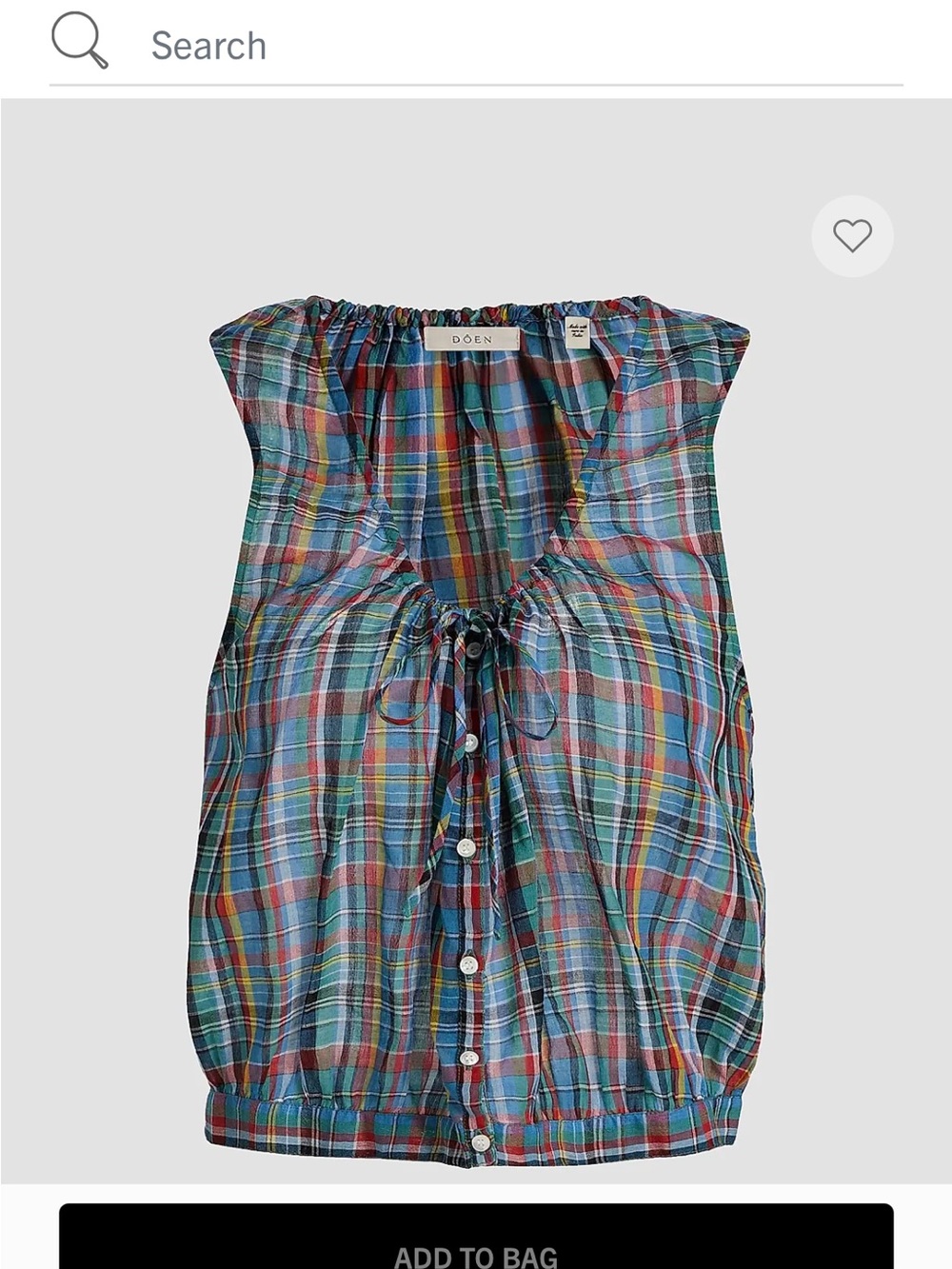 NWOT Doen PLAID THEO TOP Size M - Picture 6 of 11